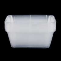 Conteneur Alimentaire Rectangulaire en PP Plastique Transparent Jetable, Grande Vente, 500ml 650ml 750ml 1000ml pour Plats à Emporter