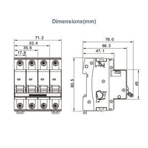 KORLEN 4P B tipi MCB 6kA 25A AC DIN ray muhafazası konut sistemleri devre kesici - Product Image 3