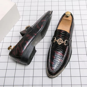 British Men's Waterproof Genuine Leather Shoes Oxford Handmade Wedding Formal Business Casual Shoes with Anti-Slip <b>Buckle</b> <b>Straps</b> - Product Image 4