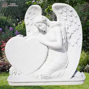 White Granite Gravestone Monument Tombstone Marble Angel Headstone on Sale