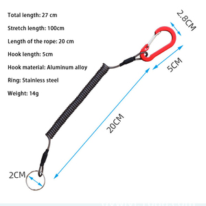Pince de pêche EMHTiii <span class=keywords><strong>PES6</strong></span> en alliage d'aluminium avec cordon enroulé pour la plongée et mousquetons de sécurité - Product Image 6