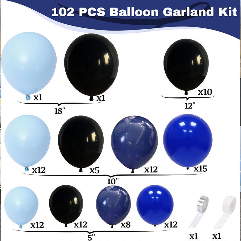 Bulk Wholesale Nave Blue Black Birthday Decoration Balloon Sets Loyal Blue Balloon Garland Kit for Baby Shower Graduation Party