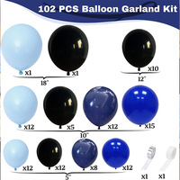 Ensembles de ballons de décoration d'anniversaire bleu noir Nef en gros en vrac Kit de guirlande de ballons bleus fidèles pour la fête de remise des diplômes de baby shower