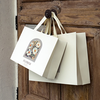 Sac de shopping personnalisé en carton kraft premium imprimé, avec poignée en ruban, estampage à chaud, réutilisable, pour cadeaux et artisanat, 1 pièce MOQ