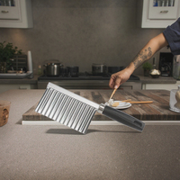 Couteau à frites portable en acier inoxydable, gadget de cuisine pour couper les légumes et les fruits, outil de cuisine, éplucheur de pommes de terre à bords ondulés
