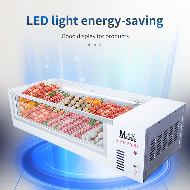 MUXUE Table Top Display Cooler for Snack Cart Meat Display Fridge