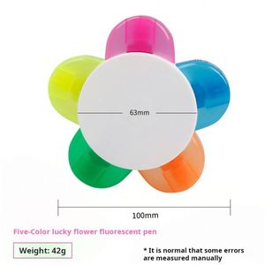 Stylos surligneurs en forme de pétales de fleurs avec logo personnalisé, ensemble de stylos marqueurs au design floral mignon pour fournitures de bureau et scolaires - Product Image 3