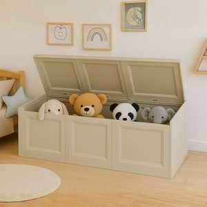 Boîte de rangement en plastique 3 modules 125x40x42 cm avec couvercle renforcé pour usage intérieur et extérieur - Product Image 5