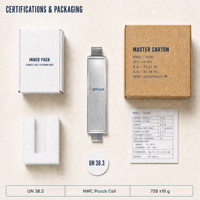 SA103 72Ah 72000mAh 3.5V 252Wh NMC Lithium Ion Pouch Cell Baterai Isi Ulang Densitas Energi Tinggi 210A 3C untuk EV Drone Robotika