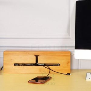 Caja de cable grande de bambú, elegante organizador de cables, caja de gestión de cables para ocultar cables y gestión de cables - Product Image 3