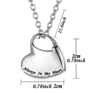 Wholesale Custom Stainless Steel Ashes Jewelry Pet Dog Cat Claw Footprint Pendant Cremation Urn Memorial Necklace