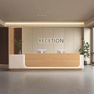 Comptoir d'accueil LED moderne et minimaliste, résistant aux taches, pour bureau, hôtel, centre commercial - Product Image 3