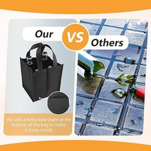 Wholesale Custom logo 4-bottle Wine <b>Tote</b> <b>Bag</b> Reusable Non-woven Wine Bottle <b>Tote</b> <b>Bag</b> Suitable for Camping and Picnicking - Product Image 3