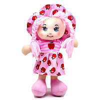 Schattige mooie roze/oranje/gele aardbei-oranje pluche speelgoedjes, mooie fruitthema kledingpop cadeau voor kleine meisjes groothandel