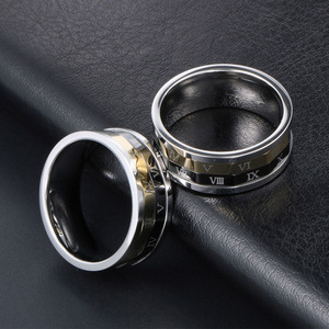 Men's Stainless Steel Three Color Rotating <b>Ring</b> With Roman Numerals Fashion Jewelry Accessory SA903 - Product Image 4