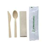 Couverts en bambou Qualité Durable 170 Couverts 100% Bambou Matériel Cuillère Couteau Fourchettes