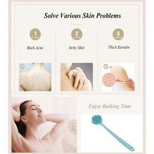 Système de brossage exfoliant pour la peau, brosse de douche en silicone à long manche pour le gommage corporel - Écologique, durable, compatible avec les prises Za/US - Product Image 3