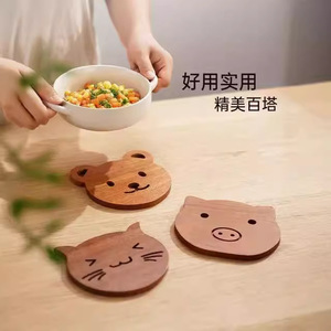 Animal Shaped Wooden Coaster <b>Set</b> For Coffee <b>Tea</b> Cups Anti Scalding Non Slip Creative Design - Product Image 2