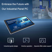 PC industriel robuste avec écran tactile capacitif de 21,5 pouces, processeur I5 6200U, DDR4 8 Go embarqué, 4 ports USB, 2 ports LAN, 2 ports COM, compatible Win7, Win10, Linux, large plage de tension