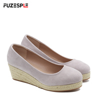 Nouvelles espadrilles compensées pour femmes, automne, semelle souple, confortables, à semelle épaisse de 6 cm, grandes tailles.