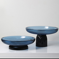 Verticale Streep Kristalglas Salade Fruit Serveerservies - Modern Ecologisch Voedselveilig Glaswerk voor Hotels
