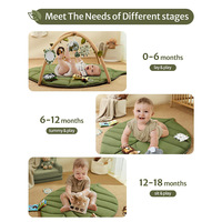 Tapis d'éveil pour enfants personnalisé, motif feuille unique, en polyester durable, stimulation multisensorielle, pour le jeu sur le ventre et la rampe, utilisation intérieure