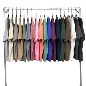 2024 नए रंग उच्च गुणवत्ता वाले एसिड वॉश भारी वजन वाले कपास टी शर्ट पुरुषों कस्टम ओवरसाइज विंटेज खाली टी शर्ट