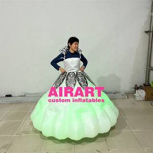 Costume <span class=keywords><strong>de</strong></span> fête <span class=keywords><strong>de</strong></span> Noël gonflable à LED, costume <span class=keywords><strong>de</strong></span> spectacle blanc gonflable - Product Image 3