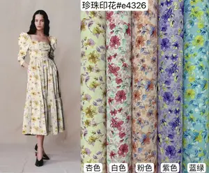 Custom Paper Digital Print 75D Crepe Chiffon Floral Print Fabric For Clothing