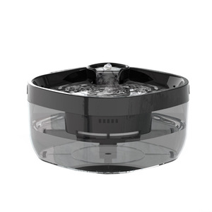 Fontaine à eau automatique pour animaux de compagnie, ronde, noire, grande capacité, réutilisable pour chats et chiens - Product Image 1