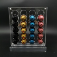 Support à capsules de café transparent en plastique acrylique moderne, type sur pied, pour rangement de capsules, multifonctionnel, gain de place