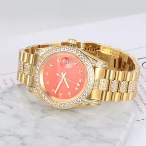 Mode Luxus Gold Uhr Business Männer Top Brand Diamond Uhr Iced Out