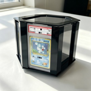 Factory Custom Modern <b>Rotating</b> Acrylic Display Stand Easy Assembly Color Custom Trading Card Grading Slab Display for Home Deskt - Product Image 3