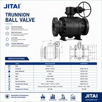 Vanne à boisseau sphérique à vis sans fin API 6D Classe 600 A105 en acier forgé, à joint métallique DBB, à bride, OEM pour pipeline de gaz naturel