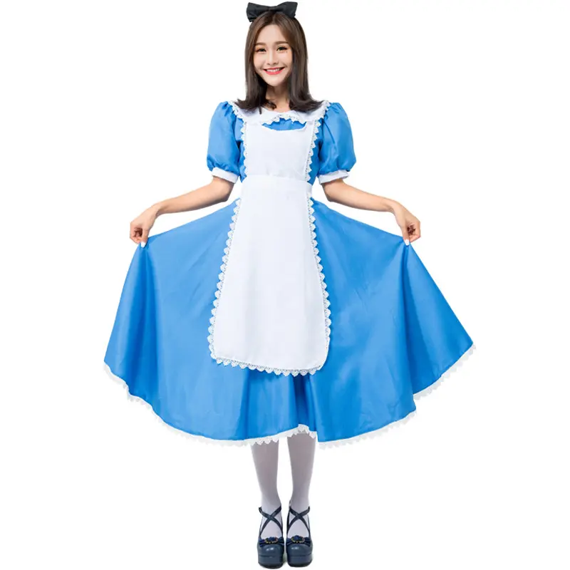 Alice cosplay animation costume de femme de chambre exportation Japon sous-code bleu costume de femme de chambre Tous les saints