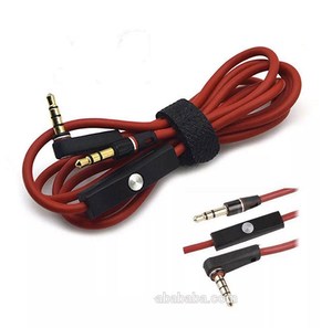 90 degrees male to male 3.5mm Audio AUX Cable with microphone Lead for Monster Beats Studio Solo HD Pro - red - Product Image 6