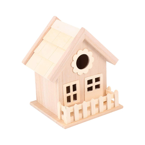 Ongeverfde Houten Vogelhuisjes Natuurlijk Onafgewerkt Houten Vogelhuisje Om <span class=keywords><strong>Mini</strong></span>-Vogelnest Te Schilderen - Product Image 1