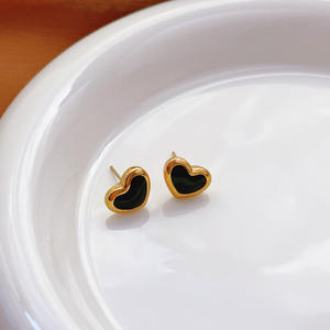 रोमांटिक गहने सेट 18k सोना-प्लेटेड स्टेनलेस स्टील तेल कई रंगों के दिल के हार के गहने - Product Image 6