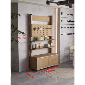 Estantería <span class=keywords><strong>de</strong></span> Almacenamiento Industrial Minimalista con Paneles Perforados, Estante Comercial <span class=keywords><strong>de</strong></span> <span class=keywords><strong>Aluminio</strong></span>, Mueble <span class=keywords><strong>de</strong></span> Exhibición Independiente - Product Image 2