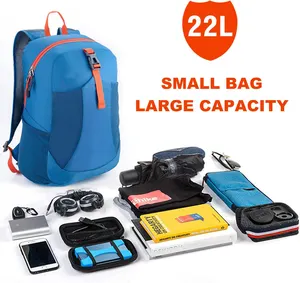 กระเป๋าเป้สะพายหลังสำหรับผู้ชายและผู้หญิงกระเป๋าเป้สะพายหลังสำหรับเดินเขาน้ำหนักเบาแบบ22L