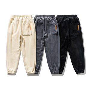 Pantalones informales de Año Nuevo con letras gruesas de felpa en relieve, pantalones bombachos holgados de Hip Hop a la moda para hombre, pantalones Retro cálidos de invierno - Product Image 2