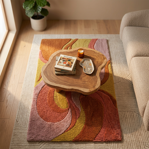 Tapis et moquettes modernes abstraits de luxe à poils longs, tuftés à la main, lavables, extra épais et antidérapants pour salon domestique – Vente chaude - Product Image 3