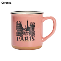Mug à café ou à thé en céramique écologique personnalisé OEM avec logo de la ville de Paris, USA, compatible lave-vaisselle et micro-ondes, cadeau souvenir