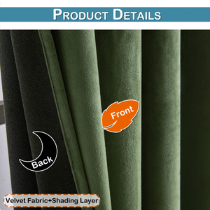 DaiRui Rideaux de luxe européens élégants <span class=keywords><strong>en</strong></span> velours, rideaux occultants <span class=keywords><strong>en</strong></span> velours vert pour mariage - Product Image 2