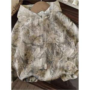 เสื้อฮู้ดดี้ลายพรางผู้หญิงแบบสั่งทำพิเศษ ทรงโอเวอร์ไซส์ พิมพ์ลาย สวมหัว สไตล์สตรีทแฟชั่นสำหรับฤดูใบไม้ร่วง ผ้าถัก โพลีเอสเตอร์ 100% - Product Image 3