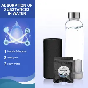 Soudron Alkaline Flask nước với năng lượng thạch anh đá quý tinh thể chai nước với xác thực cao quý shungite