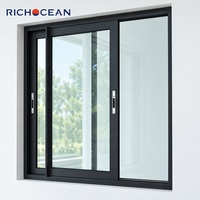 Fenêtres coulissantes RICHOCEAN à double rail, à rupture de pont thermique, résistantes aux intempéries, à verre Low-E, en aluminium, à haute efficacité énergétique