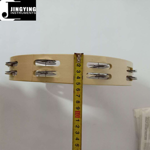 Strumento a Percussione per <span class=keywords><strong>Bambini</strong></span> Jingying Music 2024, Tamburello in Legno Senza Manico con Doppia Fila di Campanelli e Cimbali - Product Image 4