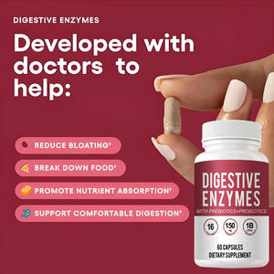 <span class=keywords><strong>Enzymes</strong></span> <span class=keywords><strong>digestives</strong></span>, compléments alimentaires à base de plantes pour adultes, 60 capsules, 1 à 2 capsules, durée de conservation de 24 mois, favorisent la digestion, favorisent la croissance des cheveux - Product Image 4