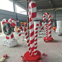 Ensemble de ballons commerciaux géants en fibre de verre pour Noël, comprenant des ballons en forme de canne à sucre et de sucette